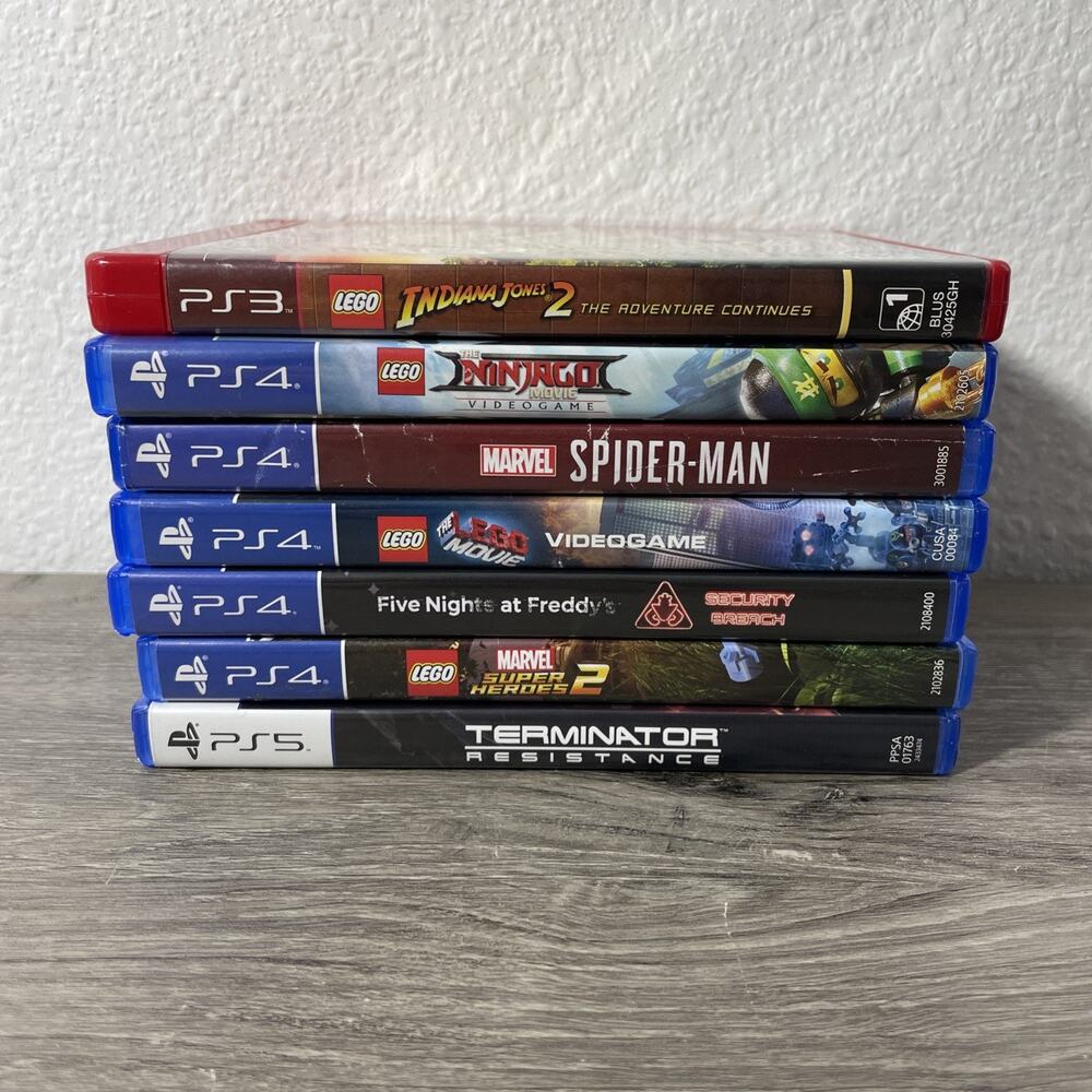 Lot of 7 EMPTY Video Game Cases Only NO DISCS - PS5 PS4 PS3 Spider-Man FNAF